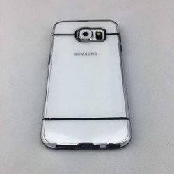 Samsung Galaxy S6 Transparent Gummy Hybrid Case (Black)